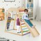 Adjustable 6-in-1 Wooden Jungle Gym with Slide Monkey Bars and Climbing Features